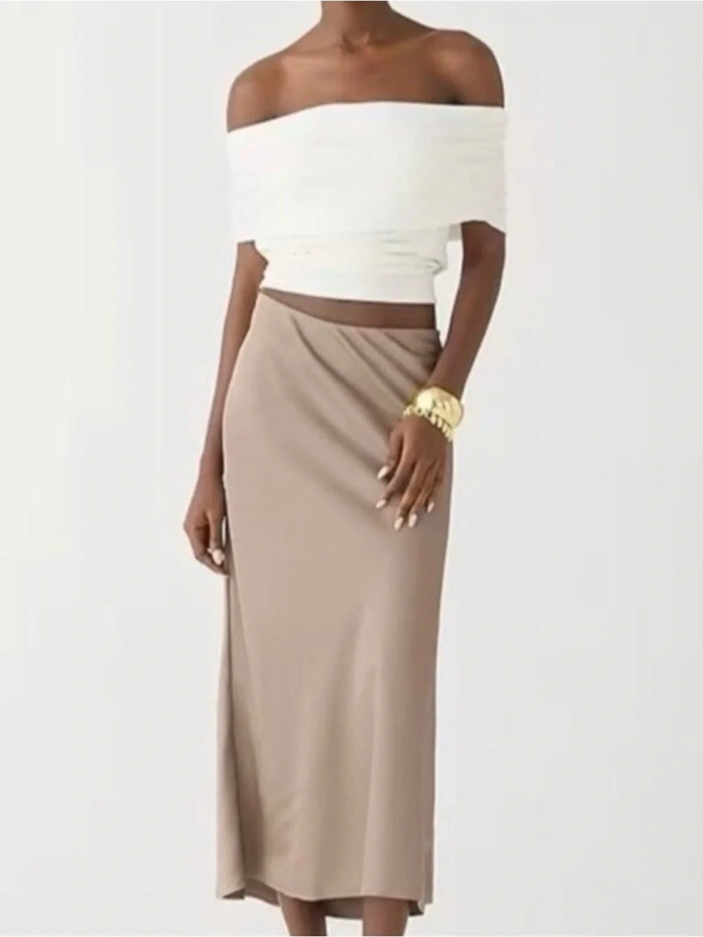 J.Crew Popular Gwyneth Slip Skirt in Taupe - worn once! Size Small